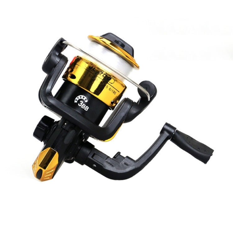 JL200 Plating Plastic 3 Ball Bearings Handle Fishing Spinning Reel  with Transparent Lines, JL200