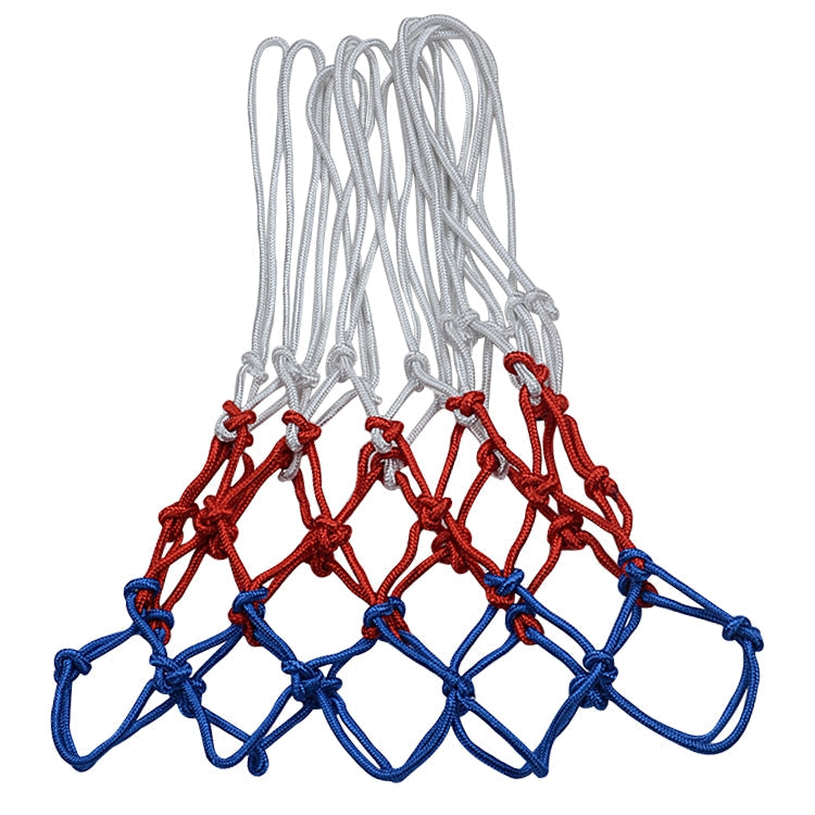 Standard-Basketballnetz aus Polyester (Weiß-Rot-Blau), Standardausführung