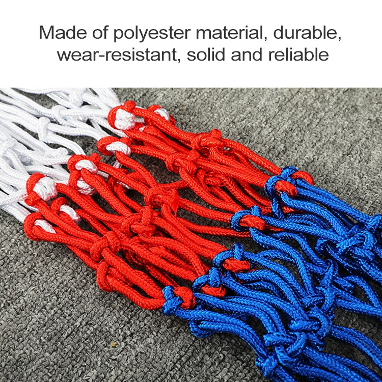 Standard-Basketballnetz aus Polyester (Weiß-Rot-Blau), Standardausführung