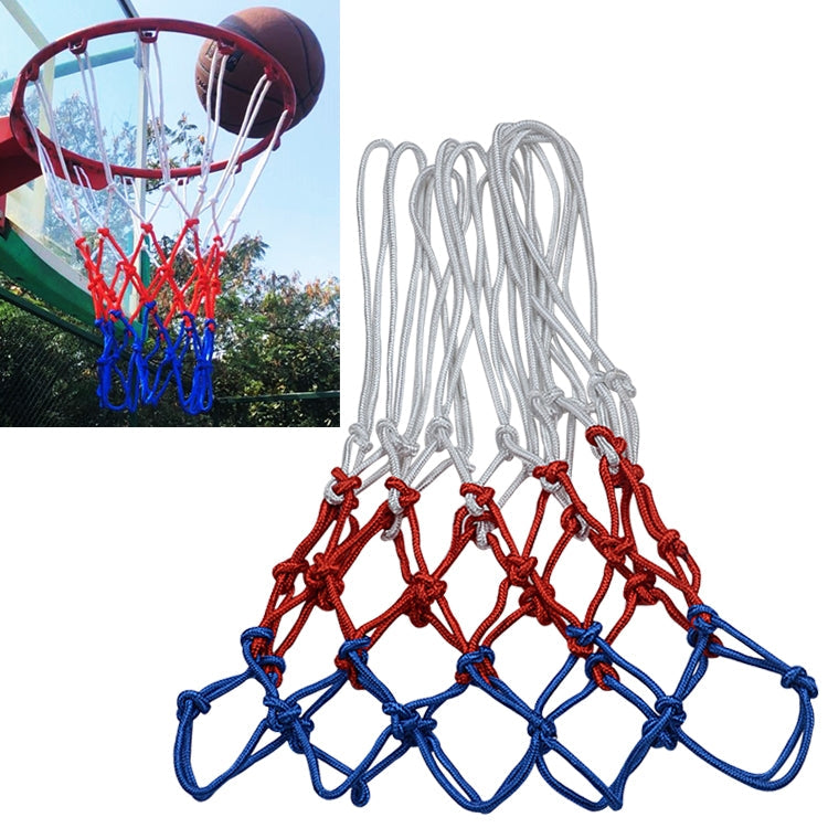 Standard-Basketballnetz aus Polyester (Weiß-Rot-Blau), Standardausführung