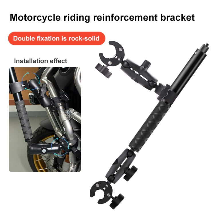 Motorrad-Lenkerhalterung für Selfie-Sticks mit Doppel- und Einzelkopf-Krallenklemme, Doppel- und Einzelkopf-Klemme