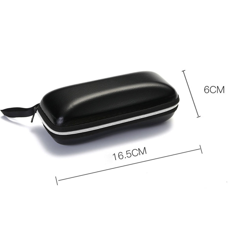 Sunglasses PU Leather Shell Zipper Glasses Case Box, Size: 16.5*6cm, Sunglasses PU Glasses Case