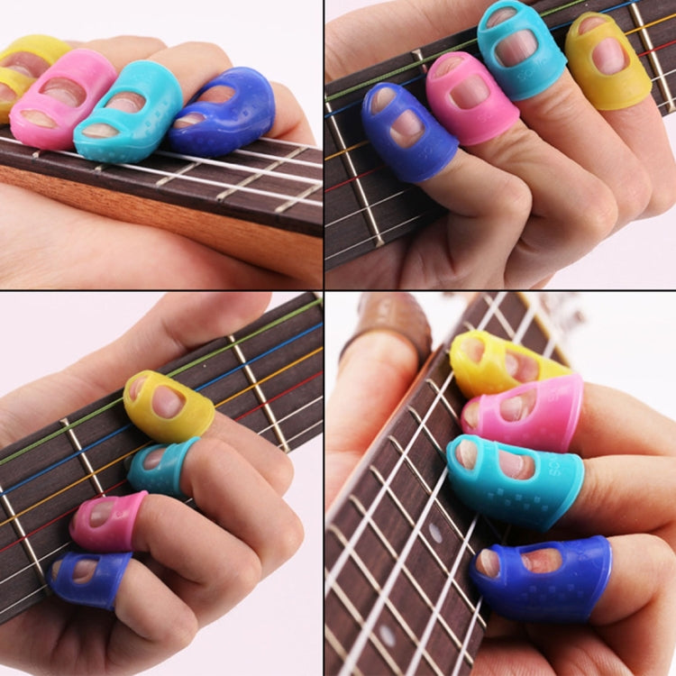 10 PCS Guitar Ukulele Stringed Instrument Finger Protector Anti-pain Finger Cap in Random Color Delivery(Size: S), Size: S