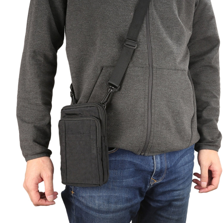 Outdoor Phone Carrying Case Pouch Nylon Crossbody Shoulder Cell Phone Holster Waist Belt Wallet Bag with Carabiner