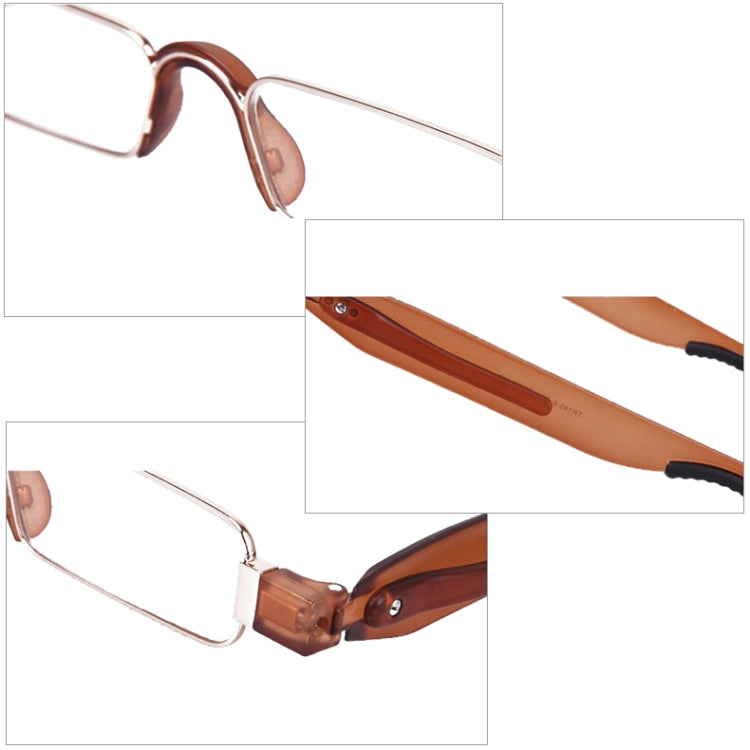 Portable Folding 360 Degree Rotation Presbyopic Reading Glasses with Pen Hanging, +2.50D, +2.50D