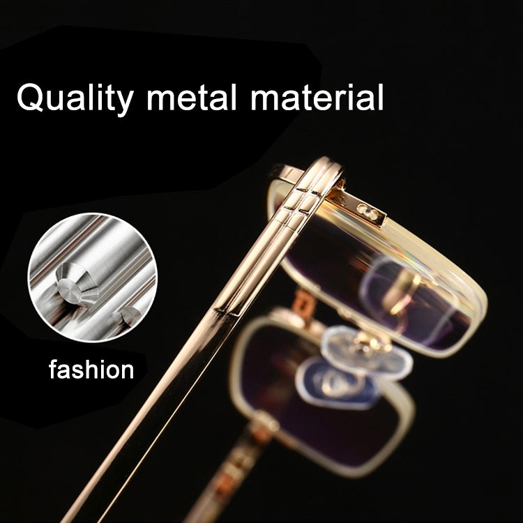 Folding Anti Blue-ray Presbyopic Reading Glasses with Case & Cleaning Cloth, +3.50D, +3.50D