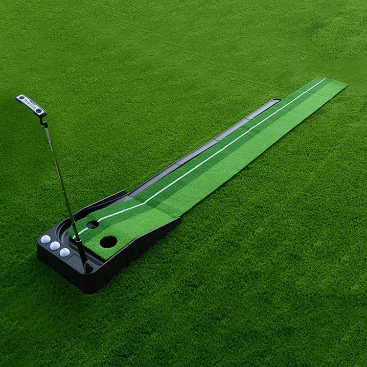 PGM Golf Mini Putting Mat Push Rod Trainer 2.5m, with Auto Ball Return Fairway, 2.5m, with Auto Ball Return Fairway
