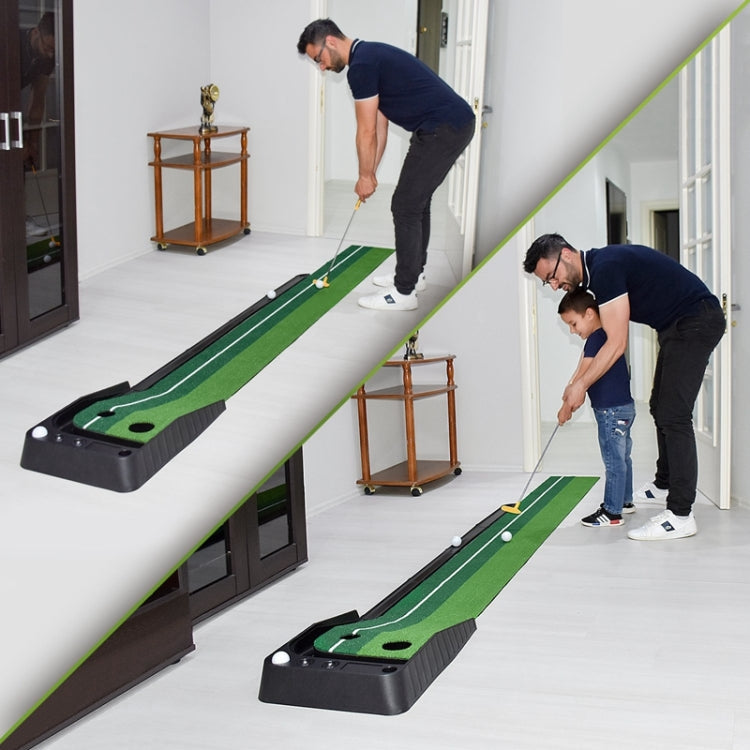 PGM Golf Mini Putting Mat Push Rod Trainer 2.5m, with Auto Ball Return Fairway, 2.5m, with Auto Ball Return Fairway