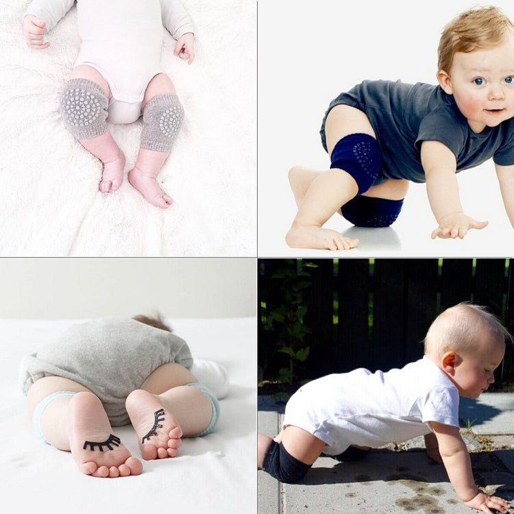 One Pair Anti-slip Children Baby Crawling Walking Knee Guard Elbow Guard Protecting Pads, 12*9CM (Black), 12*9CM (Pink), 12*9CM (Green), 12*9CM (Grey), 12*9CM (Blue), 12*9CM (Light Grey)