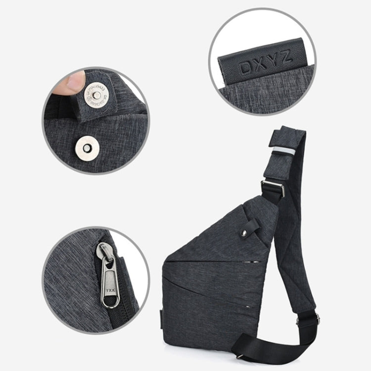 Multi-Function Portable Anti-theft Polyester Business Chest Bag Outdoor Sports Left Shoulder Bag for Men, Left Shoulder