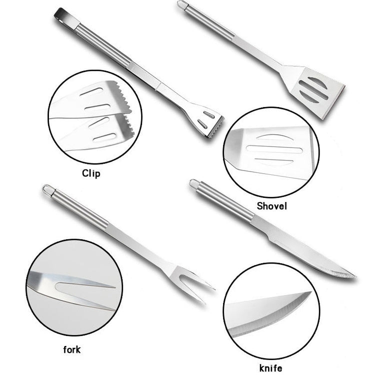 5-in-1 Outdoor Besteckset Camping Grillbesteck Picknick-Tool-Set, 5-in-1