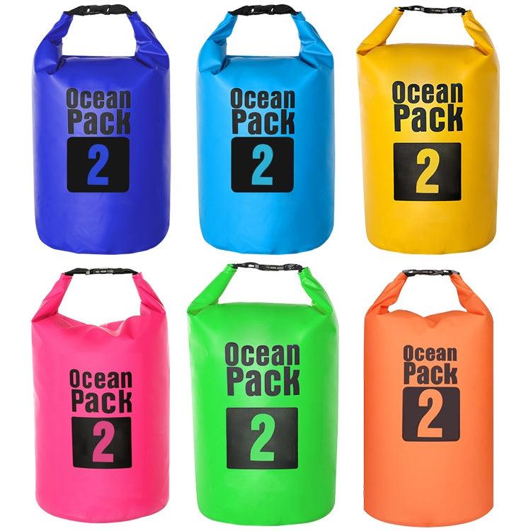 Outdoor Waterproof Bag Dry Sack PVC Barrel Bag, Capacity: 2L, Capacity: 2L (Dark Blue), Capacity: 2L (Orange), Capacity: 2L (Green), Capacity: 2L (Yellow)