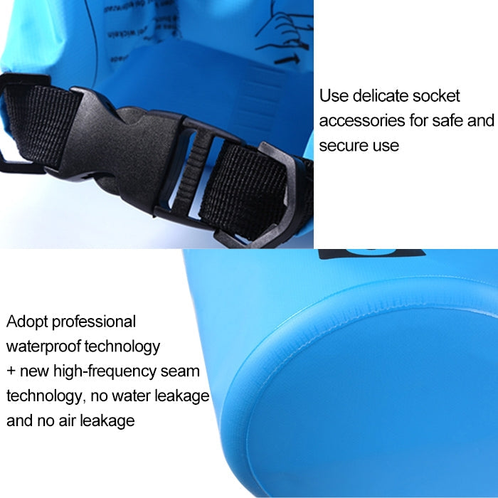 Outdoor Waterproof Double Shoulder Bag Dry Sack PVC Barrel Bag, Capacity: 20L, Capacity: 20L (Green), Capacity: 20L (Sky Blue), Capacity: 20L (Yellow), Capacity: 20L (Black), Capacity: 20L (Dark Blue), Capacity: 20L (Orange), Capacity: 20L (Pink)