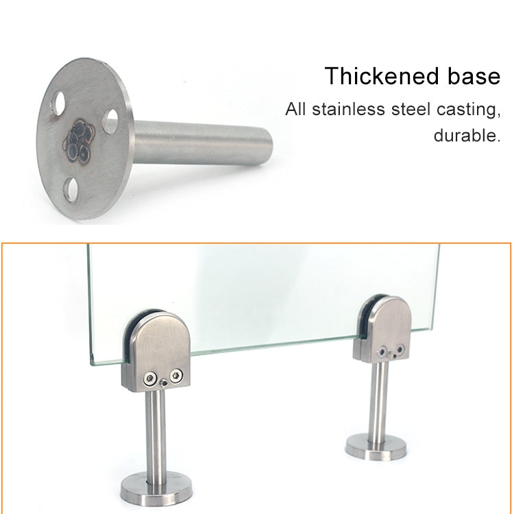 304 Stainless Steel Glass Fish Mouth Support Rod Fixing Clip with 14x60mm Rod, Specification: M, M, with 14x60mm Rod