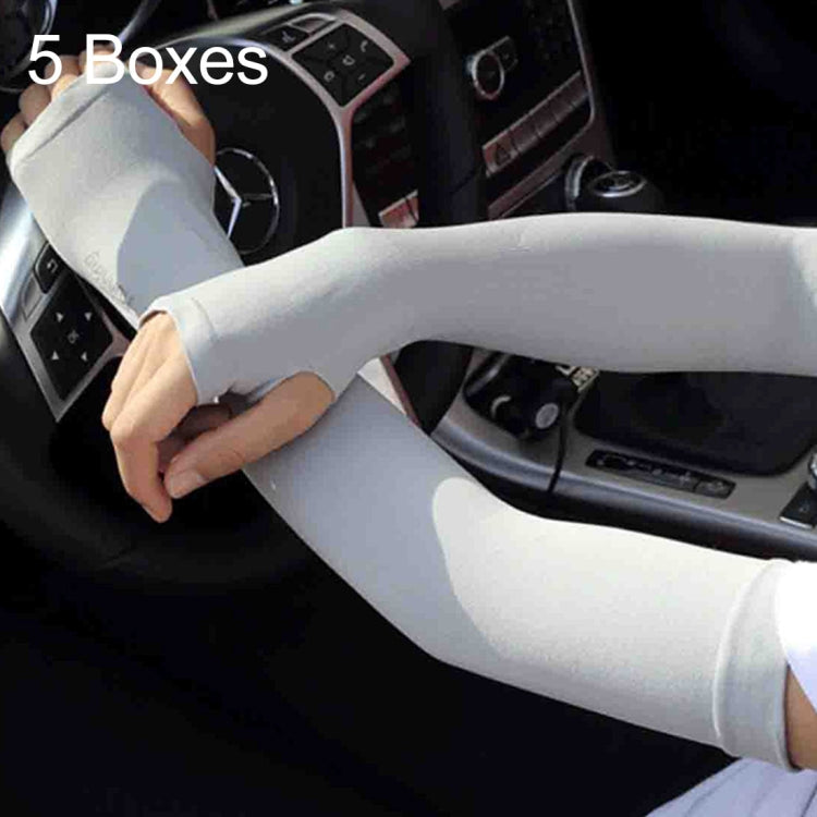 5 Boxen Neue Eis-Seidenärmel, frisch und kühl, UV-Schutz-Überschlag, offene Finger, offene Finger