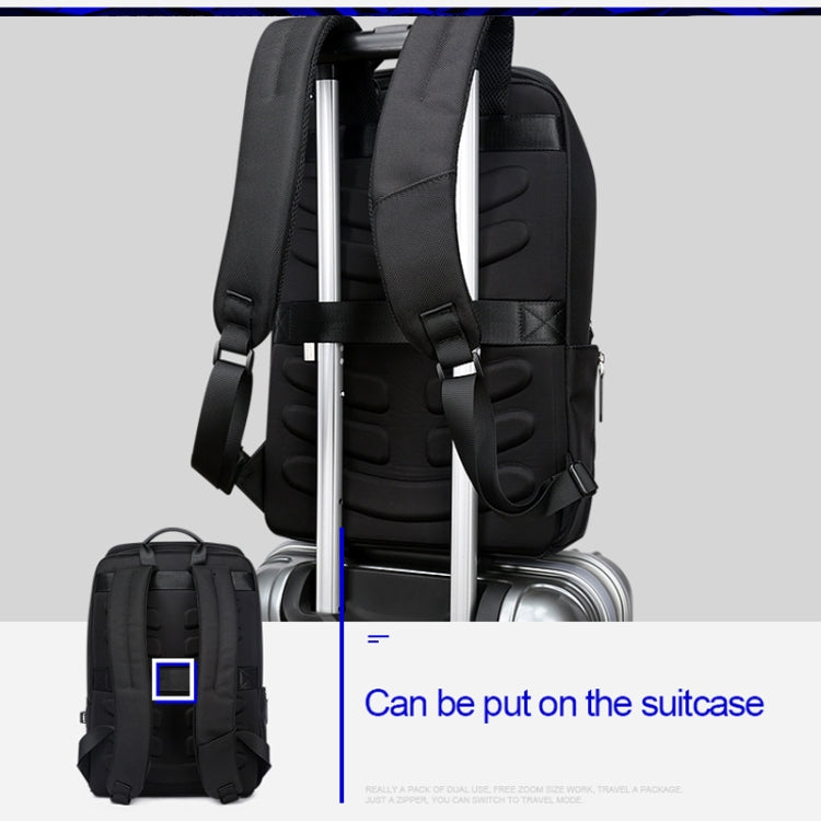 Bopai 751-006881 Business-Diebstahlsicherer, wasserdichter Rucksack mit großem Fassungsvermögen und USB-Ladeanschluss, Größe: 30x14x44cm, 751-006881