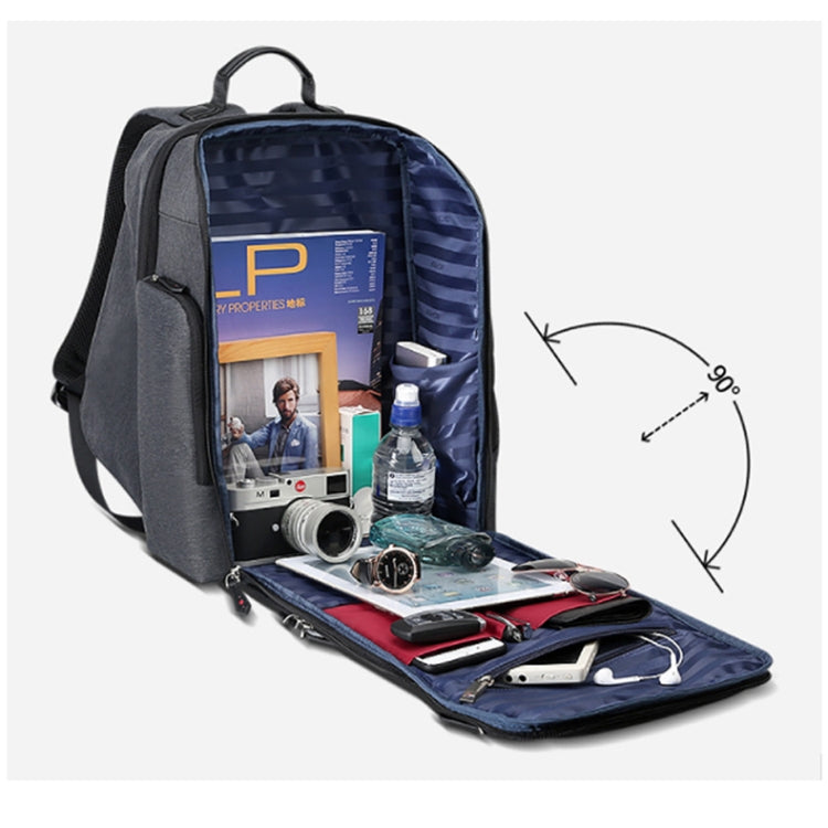 Bopai 851-010128 Business Anti-theft Waterproof Large Capacity Double Shoulder Bag,with USB Charging Port, Size: 34x19x43cm, 851-010128