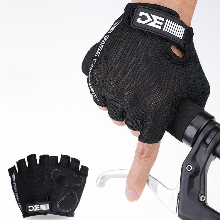 BaseCamp BC-204 Bicycle Half Finger Gloves Lycra Fabric Cycling Gloves, Size: L, Size: L