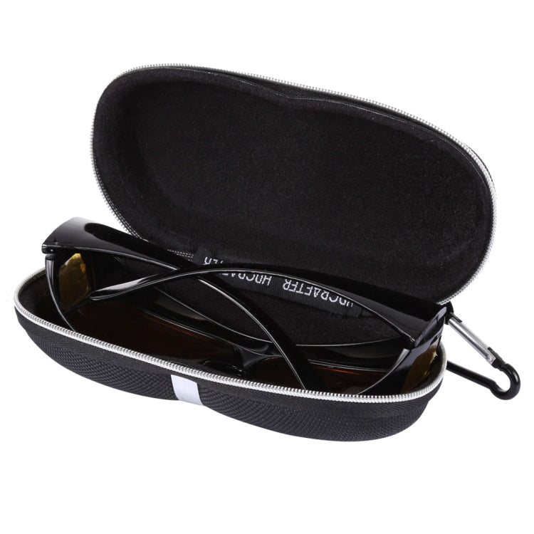 HDCRAFTER E-001 Sunglasses Zipper Style Solid Glasses Protection Case + Microfiber Cloth, Size: 16*7*4cm, HDCRAFTER E-001 Glasses Case