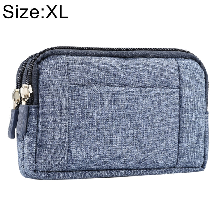 Sports Denim Waist Phone Bag XL Crossbody Mobile Pouch 6.4-6.5 Inch Blue