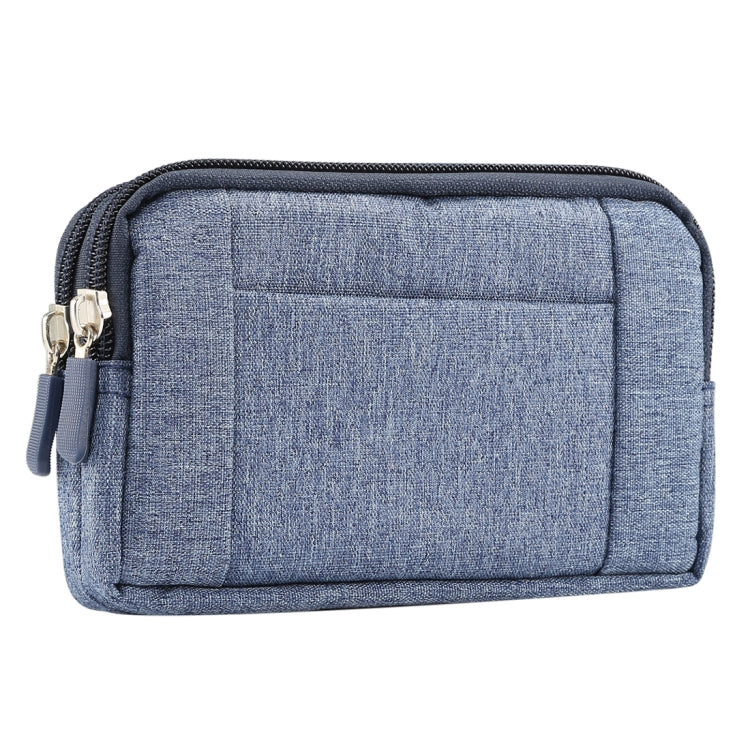 Sports Denim Waist Phone Bag XL Crossbody Mobile Pouch 6.4-6.5 Inch Blue