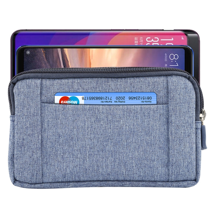 Sports Denim Waist Phone Bag XL Crossbody Mobile Pouch 6.4-6.5 Inch Blue