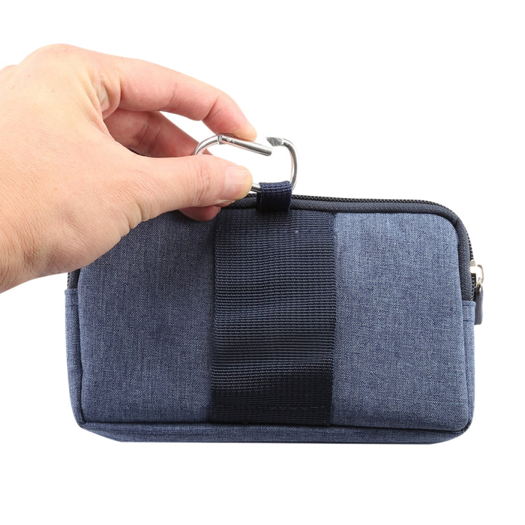 Sports Denim Waist Phone Bag XL Crossbody Mobile Pouch 6.4-6.5 Inch Blue