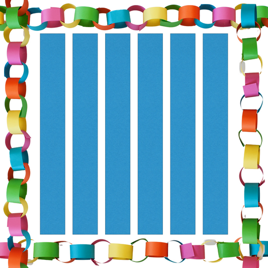 Ocean Blue Paper Chain Card Strips. 5 Meter / 16 Feet Long. Wedding Party Decor