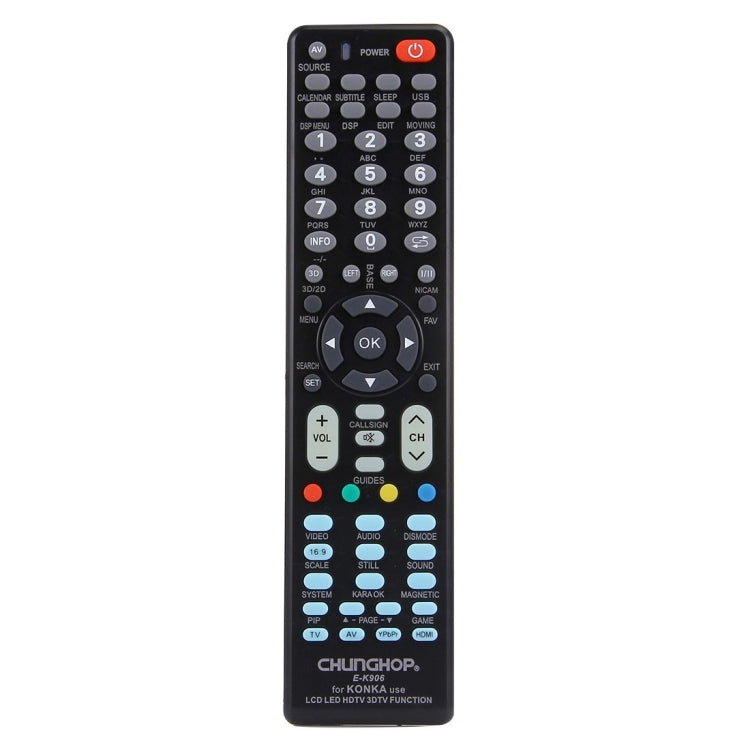 CHUNGHOP E-K906 Universal-Fernbedienung für KONKA LED TV / LCD TV / HDTV / 3DTV, für KONKA TV
