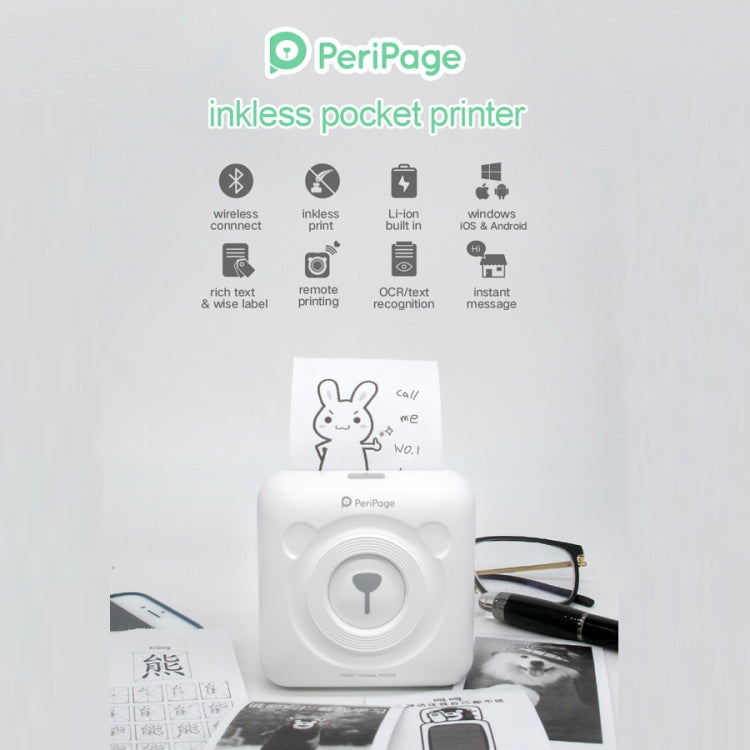 Peripage A6 Portable Inkless Pocket Thermal Bluetooth Printer, A6 Pink, A6 Blue, A6 White