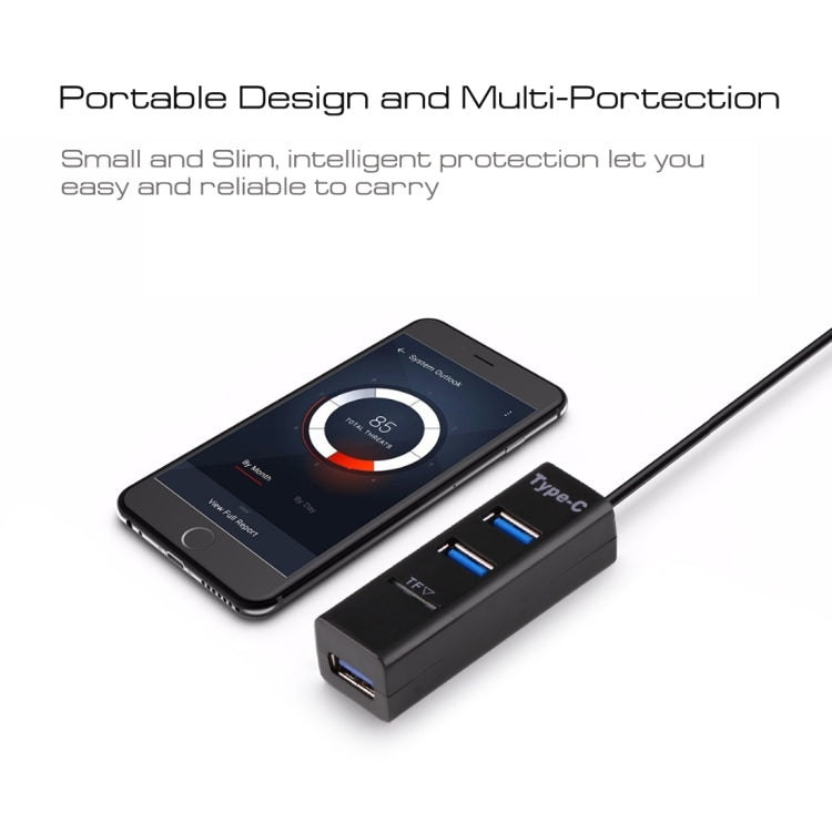 2 in 1 USB 3.1 USB-C / Type-C to USB 2.0 COMBO 3 Ports HUB + TF Card Reader, 3 Ports USB+TF Card