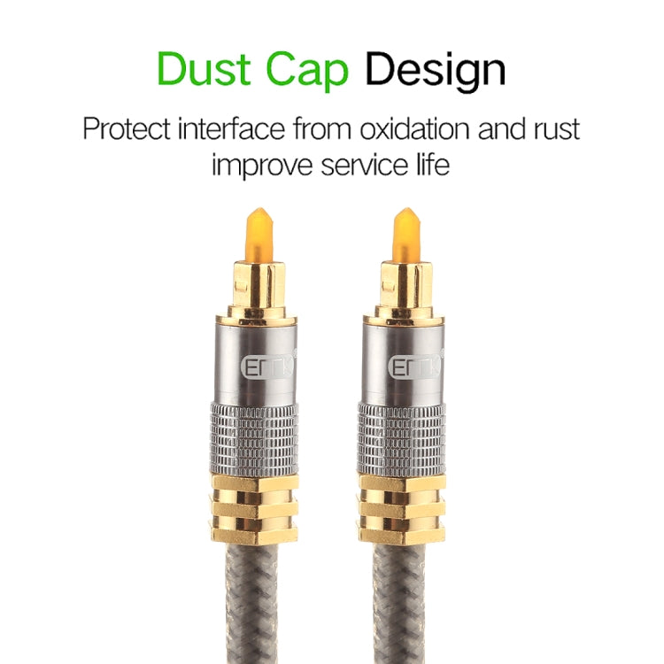 EMK YL-A 3m OD8.0mm Gold Plated Metal Head Toslink Male to Male Digital Optical Audio Cable, Length: 3m