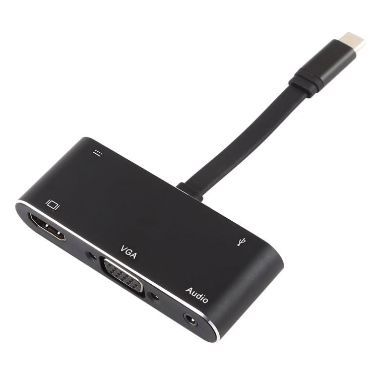 V126 USB-C / Type-C Stecker auf PD + HDMI + VGA + Audio + USB 3.0 Buchse 5-in-1 Adapter