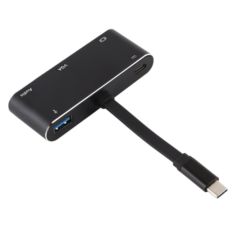 V126 USB-C / Type-C Stecker auf PD + HDMI + VGA + Audio + USB 3.0 Buchse 5-in-1 Adapter