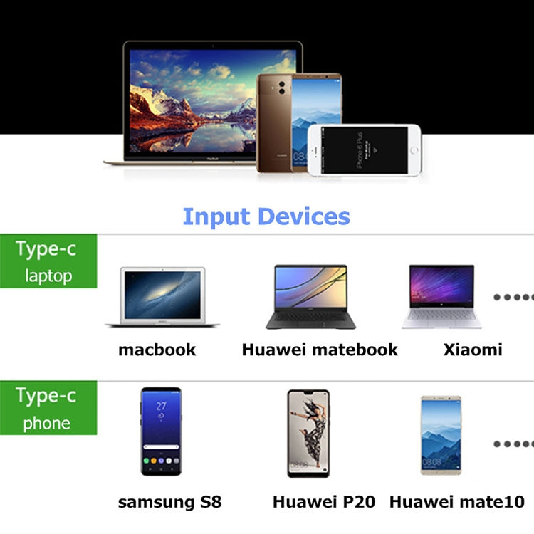 V126 USB-C / Type-C Stecker auf PD + HDMI + VGA + Audio + USB 3.0 Buchse 5-in-1 Adapter