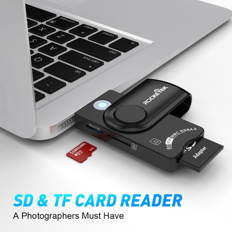 ROCKETEK CR310 USB 3.0 + TF-Karte + SD-Karte + SIM-Karte + Smartcard Multifunktionskartenleser, USB 3.0