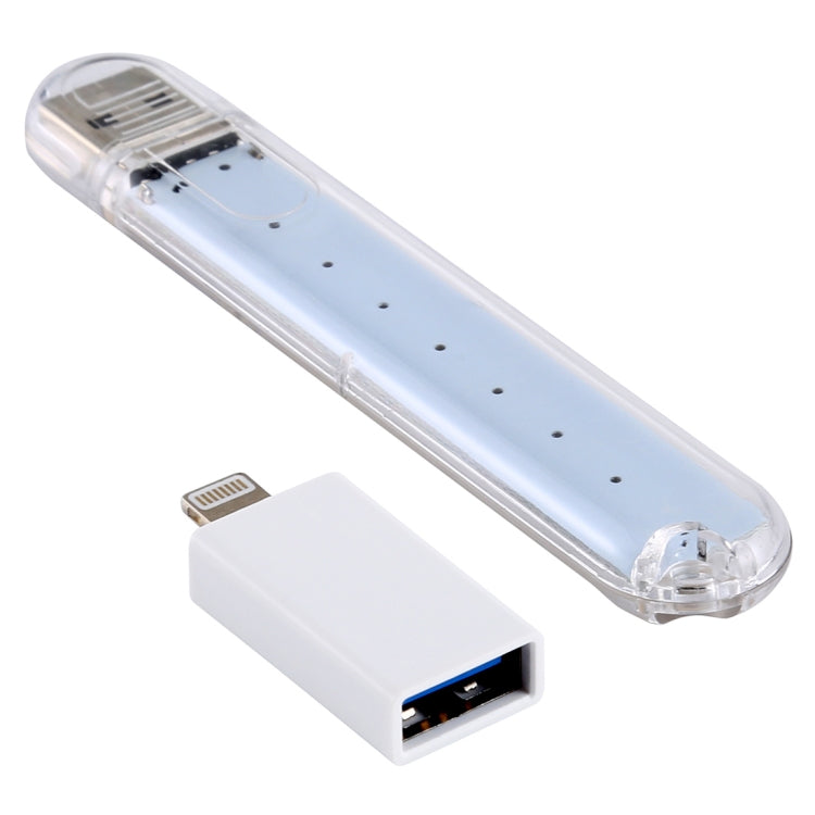 8LEDs 5V 200LM USB LED Book Light Portable Night Light, with 8 Pin Adapter, with 8 Pin  Adapter