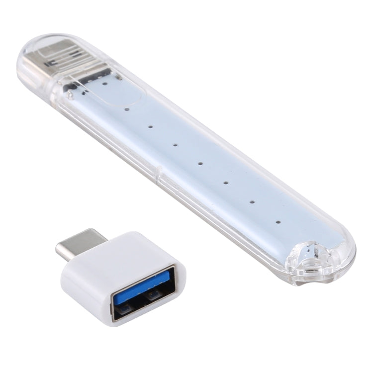 8 LEDs 5V 200LM USB LED-Buchleuchte tragbares Nachtlicht, mit Typ-C-Adapter, mit Typ-C-Adapter