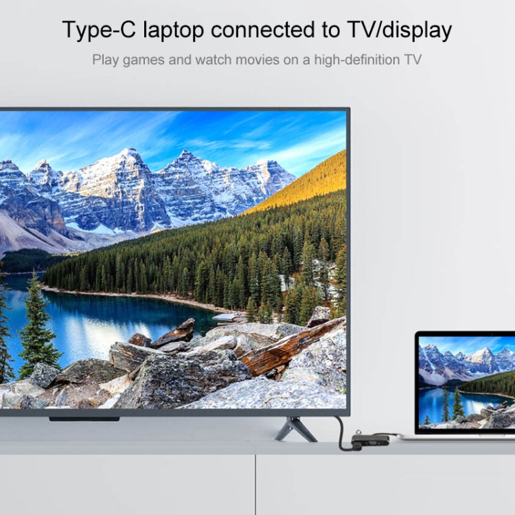 7585B 3 in 1 Micro USB / 8 Pin / Type-C to VGA / HDTV / AV Adapter Mobile HD Screen Player