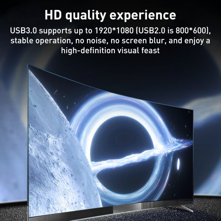 HW-1501 USB-zu-VGA-HD-Video-Konverter (Schwarz)