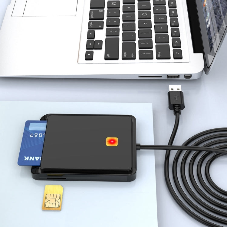Rocketek CR317 USB 2.0 SIM  / ID / CAC Smart Card 2 in 1 Card Reader (Black)