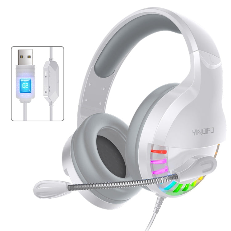 YINDIAO Q2 Kabelgebundenes Gaming-Headset mit Mikrofon für den Kopf, Version: Einzelne USB-Soundkarte, Q2 Einzelne USB-Soundkarte (Schwarz), Q2 Einzelne USB-Soundkarte (Weiß)