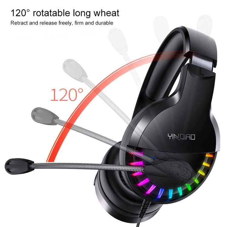 YINDIAO Q2 Kabelgebundenes Gaming-Headset mit Mikrofon für den Kopf, Version: Einzelne USB-Soundkarte, Q2 Einzelne USB-Soundkarte (Schwarz), Q2 Einzelne USB-Soundkarte (Weiß)