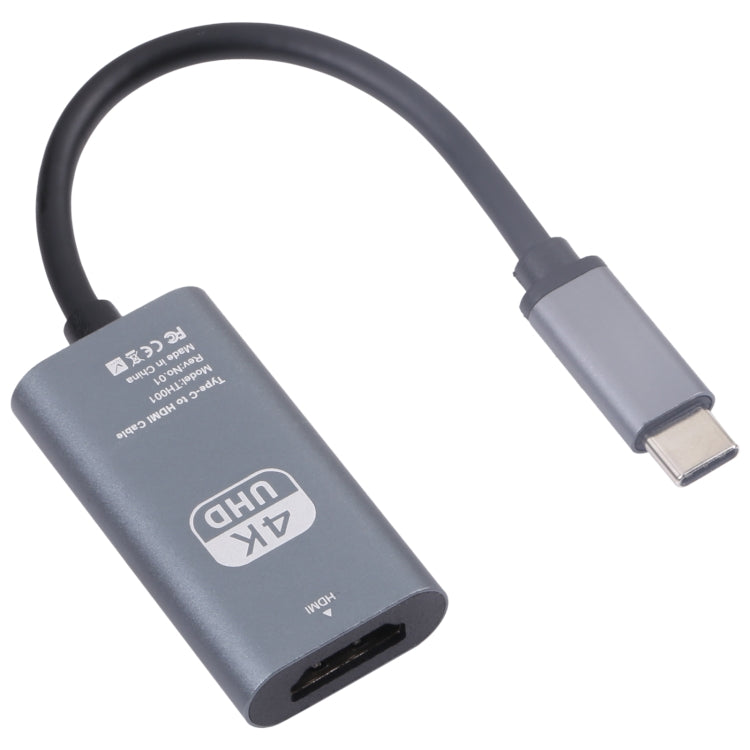TH001 USB-C / Type-C Stecker auf HDTV Buchse 4K UHD Adapter, TH001 (Grau), TH001 (Rot)