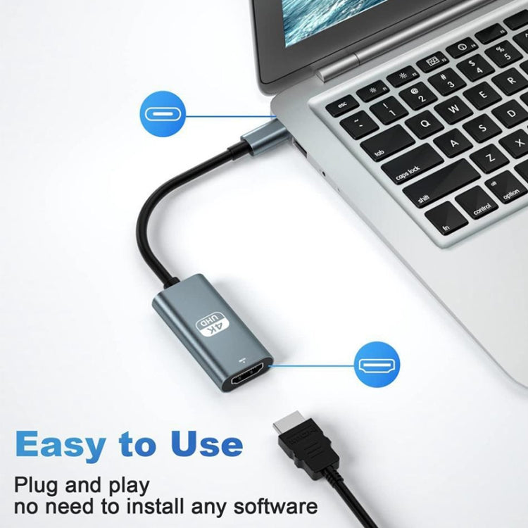 TH001 USB-C / Type-C Stecker auf HDTV Buchse 4K UHD Adapter, TH001 (Grau), TH001 (Rot)