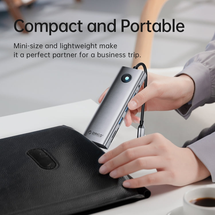 ORICO PW11-8PC Type-C / USB-C 8-in-1 5Gbps Multifunction Docking Station(Dark Gray)