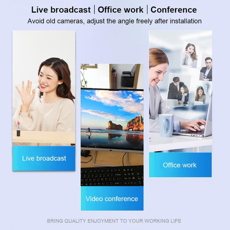 A859 480 Pixel HD 360-Grad-Webcam USB 2.0 PC-Kamera mit schallabsorbierendem Mikrofon für Computer, PC und Laptop, Kabellänge: 1,4 m