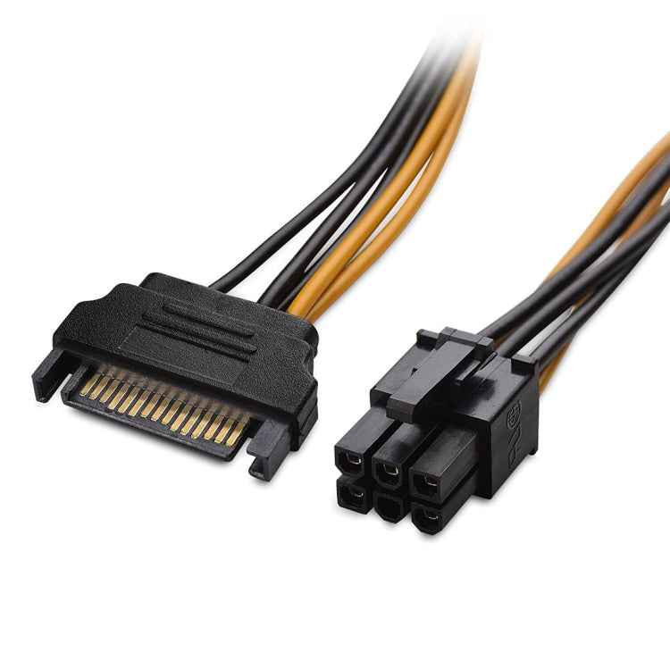 20cm SATA 15 Pin to 6 Pin PCI Express Graphics Video Card Sata Power Cable, SATA 15 Pin to 6 Pin Female