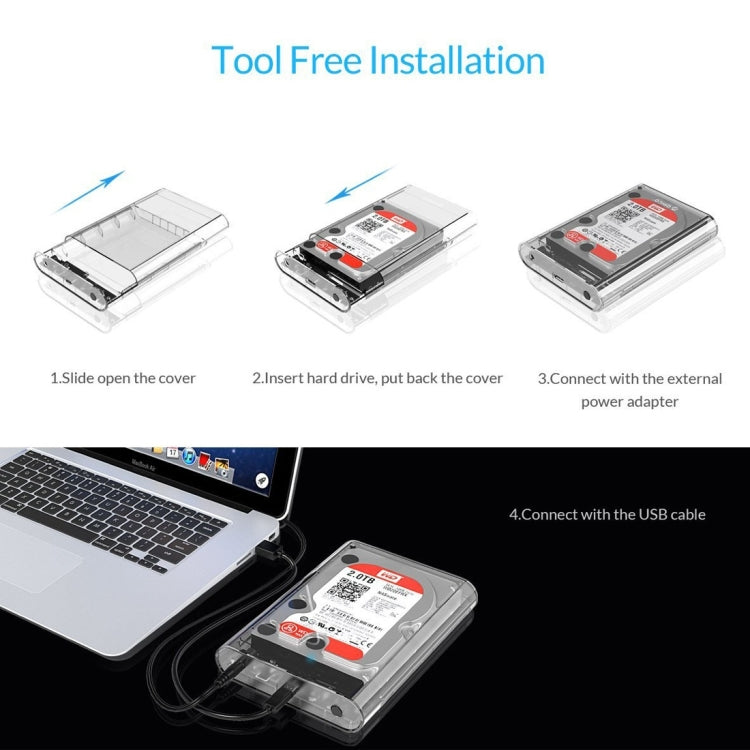 ORICO 3139C3 3,5 Zoll SATA HDD USB 3.1 Typ-C externes Festplattengehäuse Speichergehäuse