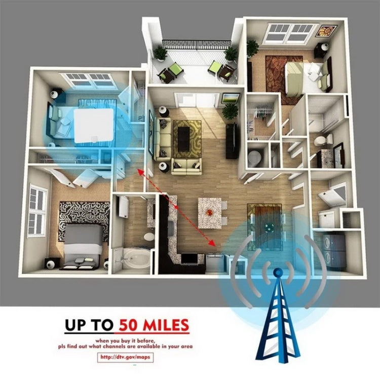 AN-1001 5dBi/25dBi Indoor  HDTV Antenna with Dual-side Sticker, VHF170-230/UHF470-862MHz, AN-1001